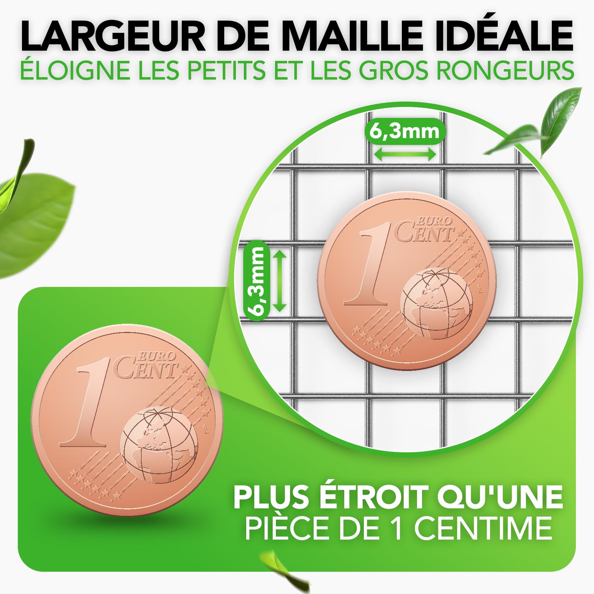 LAINFELD Grillage à mailles fines | 10 x 1 mètre | Grille anti-campagnol pour plate-bande surélevée avec maille de 6,3 mm | Fil de fer pour lapins, grillage pour volière, accessoire pour plate-bande