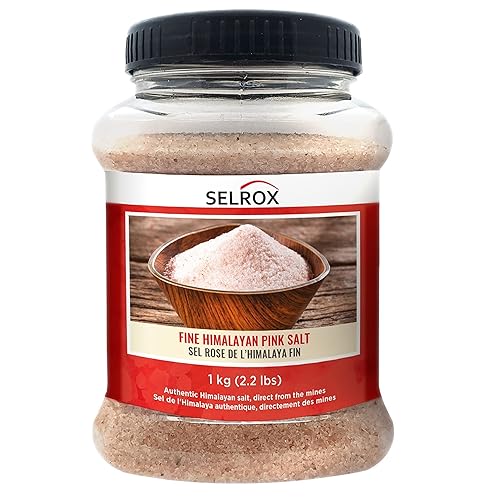 Selrox Himalaya Sal rosa (2.2lbs 2.2 lb) - Auténtica sal kosher natural