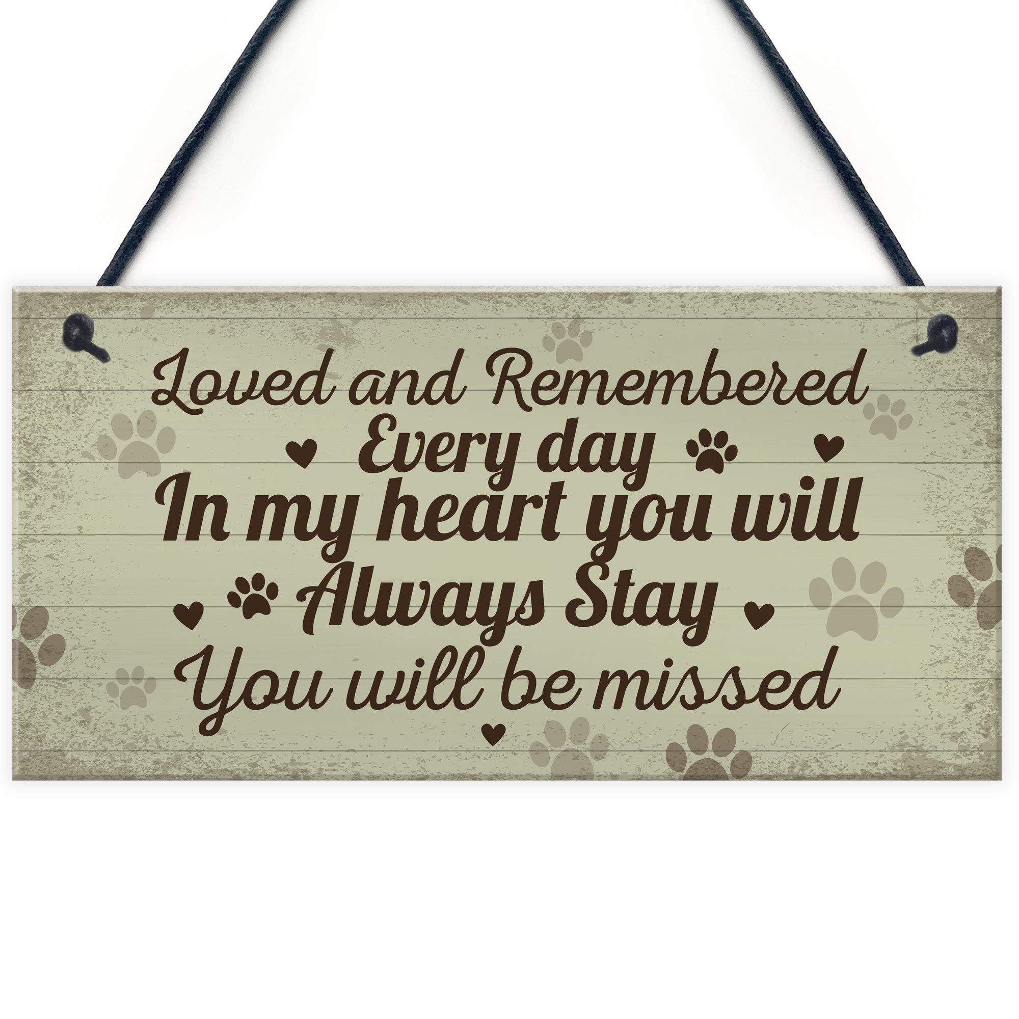RED OCEAN Hanging Pet Memorials Cat Plaque Pet Memorials Dog Remembrance Grave Plaque Keepsake Gift