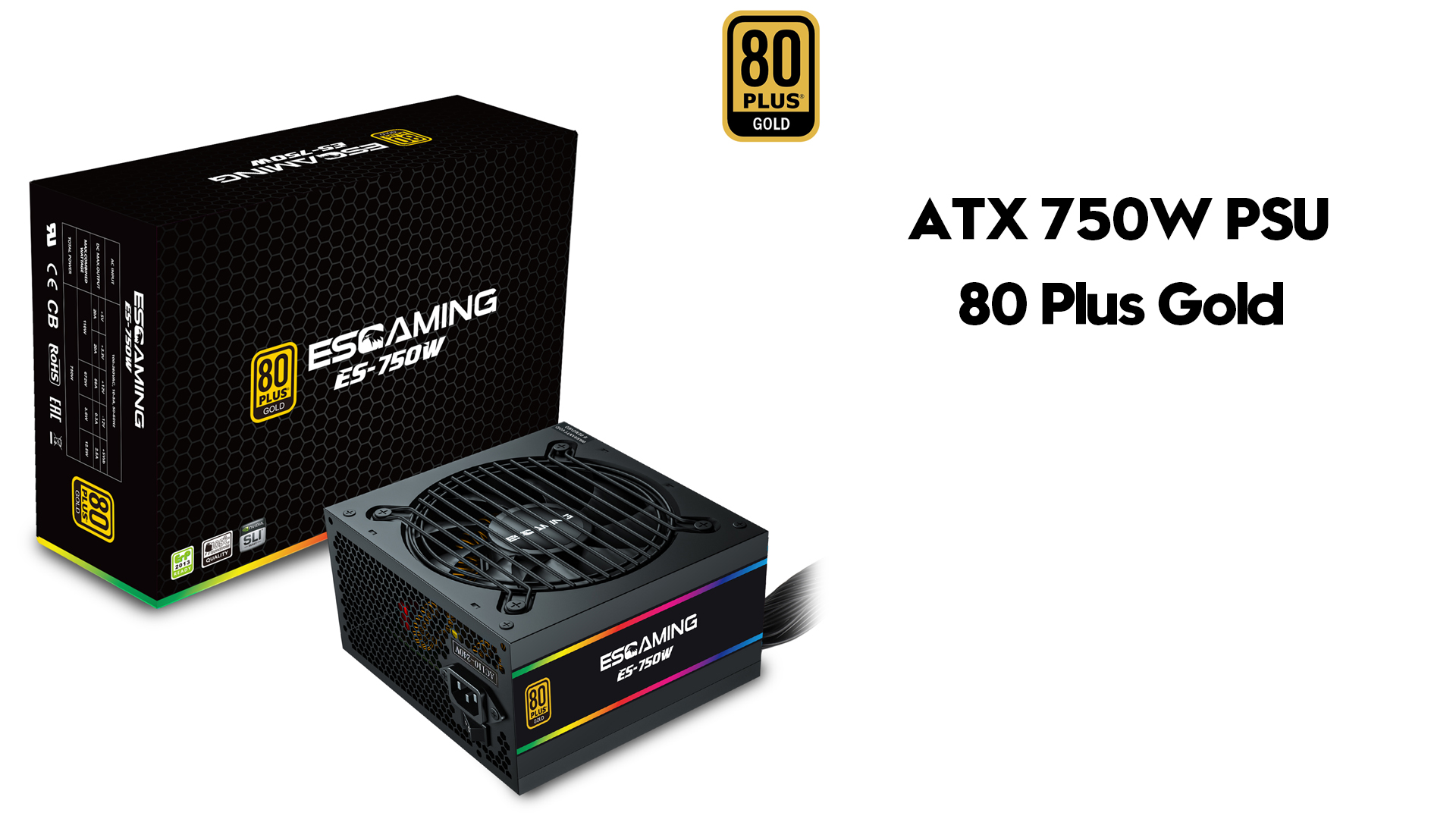 Amazon.com: 750W Power Supply, 80 Plus Gold Certified Non-Modular