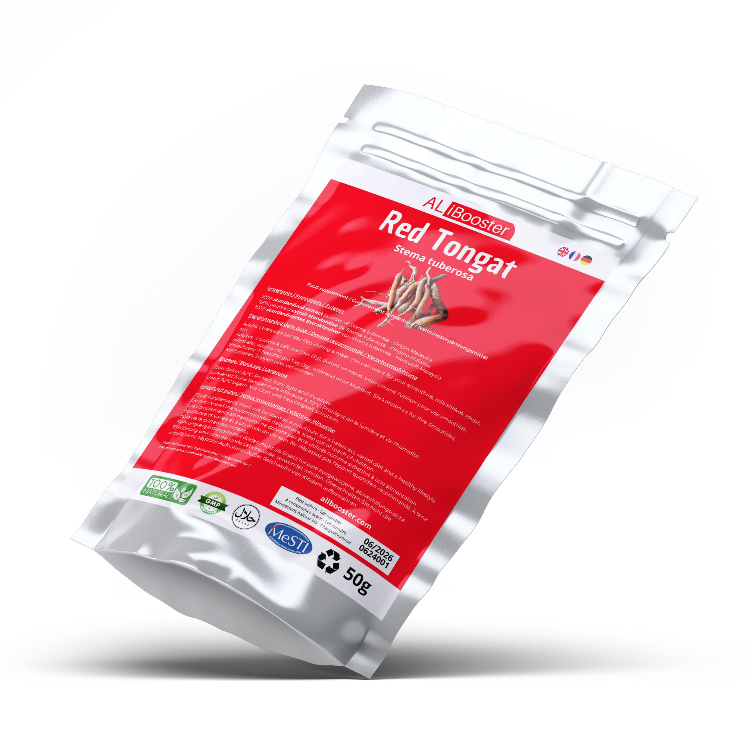 50g de Ginseng Malaisien Rouge en Poudre Pure – Stema tuberosa Idealny do zup, smoothie & deserów