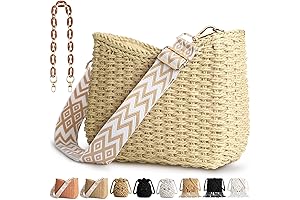 Summer Pocketbooks for Women: Straw Handbag Purses, Crossbody Pocketbook Bag Casual, Woven...