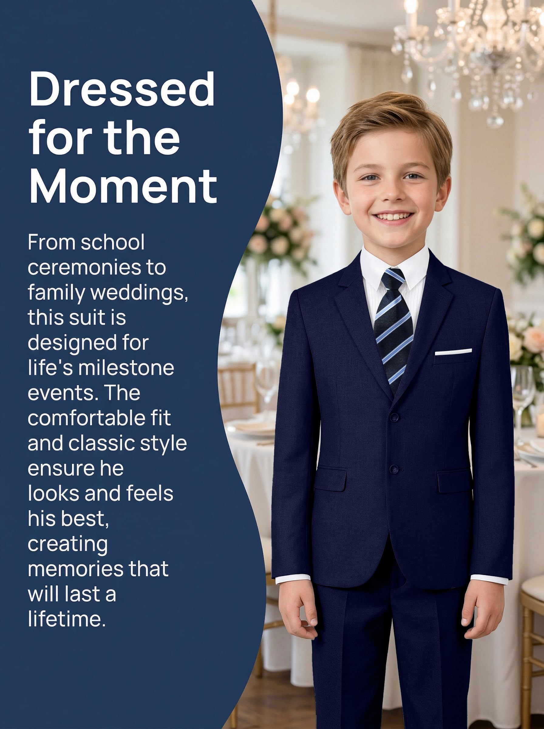 Jungenanzug, schmale Passform, 5-teilig, Anzüge für Kinder, Smoking, Hochzeit, Ringträger, Outfit, formelle Kleidung