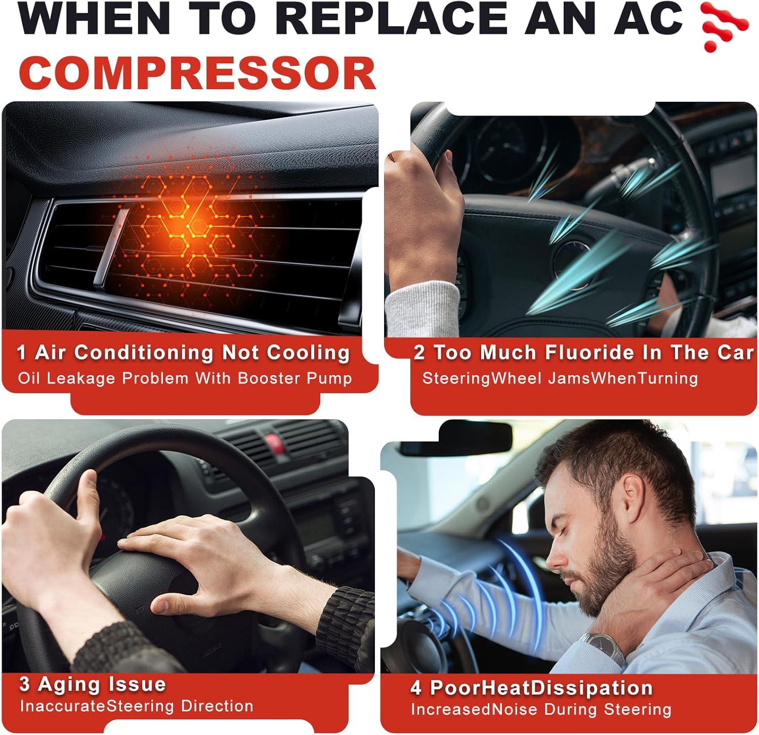 AC Compressor for Nissan Sentra l4 1.8L 2013-2019|OE Replaces 92600-3SH0A,92600-3SH1A/B/C, 92600-4FU1A | Air Conditioning A/C Compressor & Component Kit| Restores Powerful Cooling