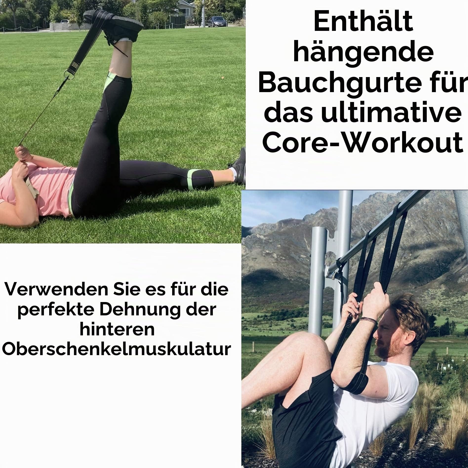 Suspension Trainer, Bodyweight Training Straps for Full Body Workouts at Home, Includes Door Anker, Extension Arms and Advanced Foot Straps
