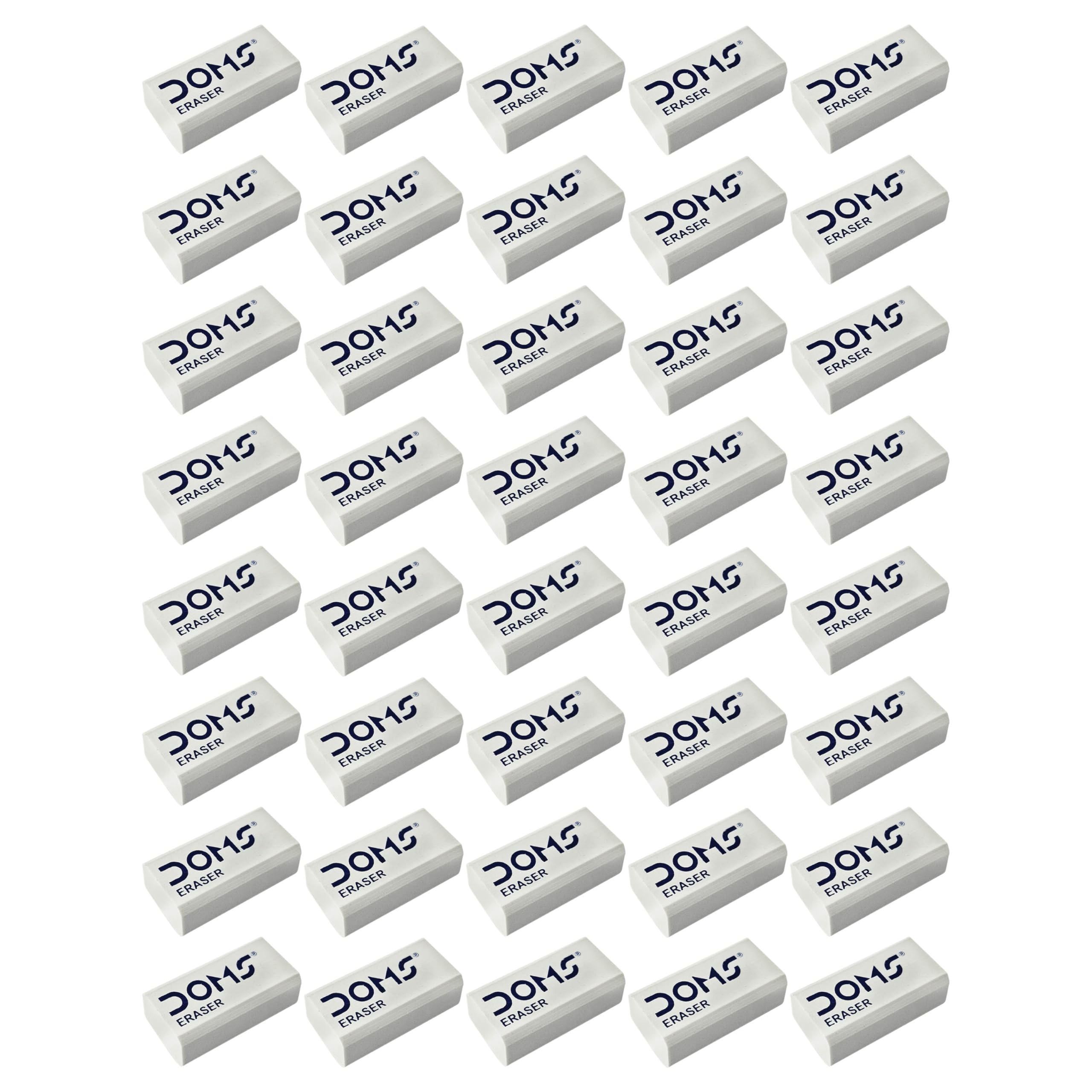 DPlast Mini Pencil Erasers, White, Pack of 40, Easy to Clean Durable Plasto Soft Erasers, Perfect for School Office Home Use, iZOFAX Black Ball Pen