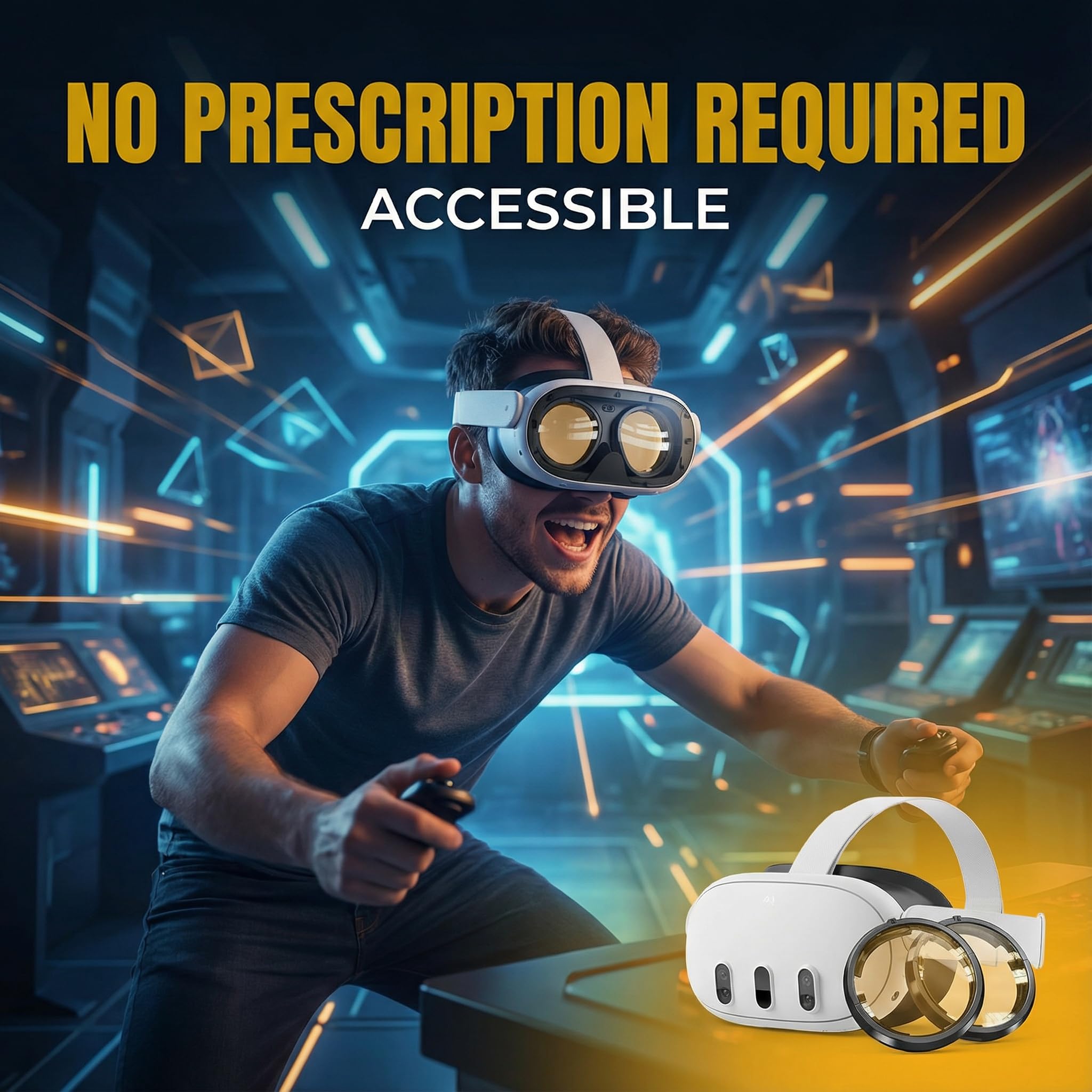 PSI 2 lentes de melanina anti luz azul para Oculus Meta Quest 3 gafas, insertos compatibles con accesorios de realidad virtual, protección ocular