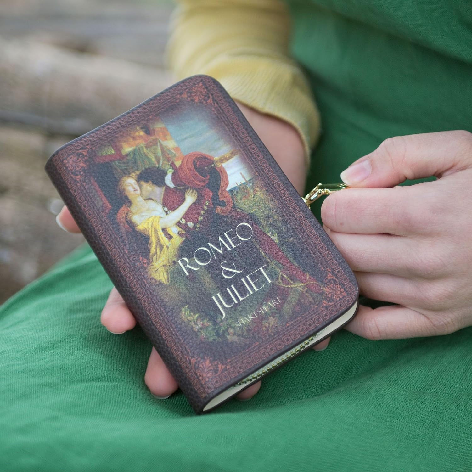 Well Read Romeo and Juliet Brown Book Themed Zip Around Wallet for Book Lovers- Ideal Literary Gift for Book Club, Readers & Bookworms - Vegan Faux Leather Clutch image 4