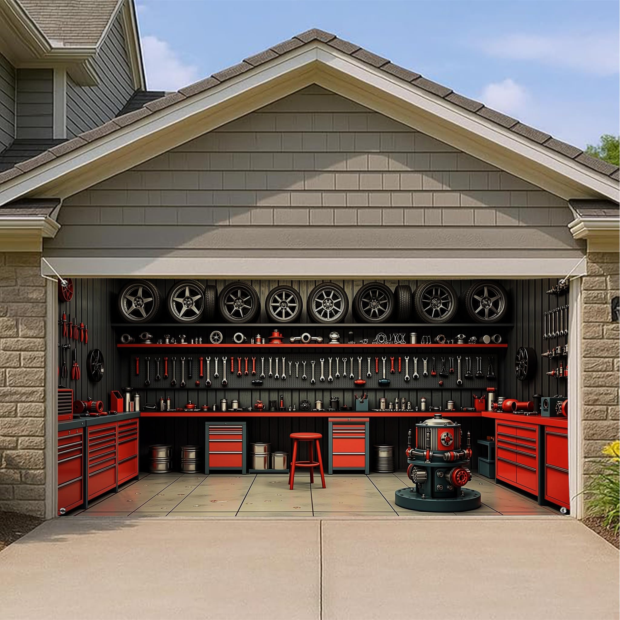 Housse de porte de garage vintage pour rénover votre façade facilement