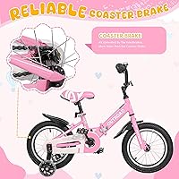 Vista 4 de Betterland Folding Kids Bike,14/16/18 Inch Children Bicycle with Training Wheels and Dual Handbrakes Toddler Sport Bicycle for 3-9 Years Old Boys