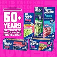 Vista 6 de Bolsas Ziploc de almacenamiento de alimentos Quart, fondo de pie, fáciles de llenar, 29 unidades (el empaque puede variar)