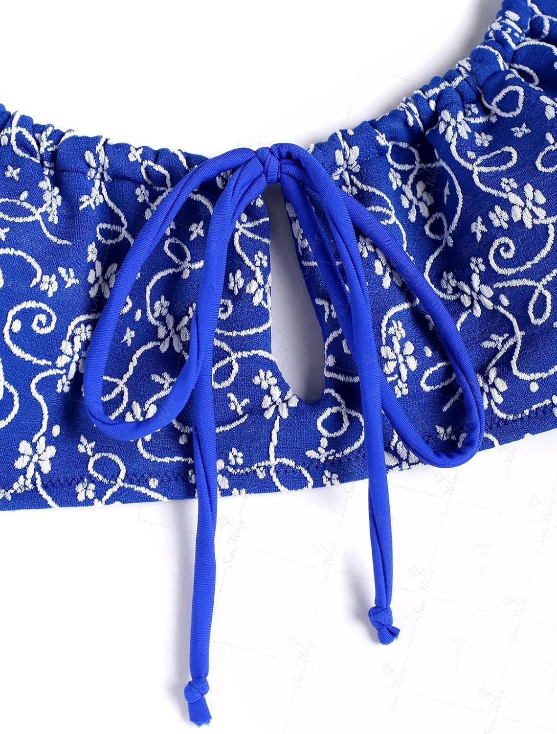 seamoly Contrast Color Red Gingham Spliced High Leg Cheeky Bikini Set - Image 3