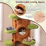 PETSITE 90.5 inch Tall Cat Tree, Tree-Like Modern Cat Tower with Sisal Scratching Pad, Five Cat Condos, Multiple Jumping Platforms, Cute Hanging and Spring Toys, Large Cat Tree Tower for Indoor Cats