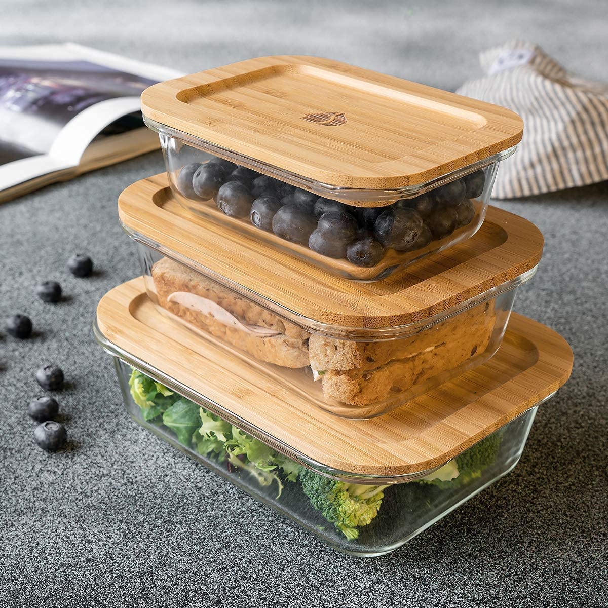 NVF Square Air Tight Glass Container Microwavable Glass Containers With