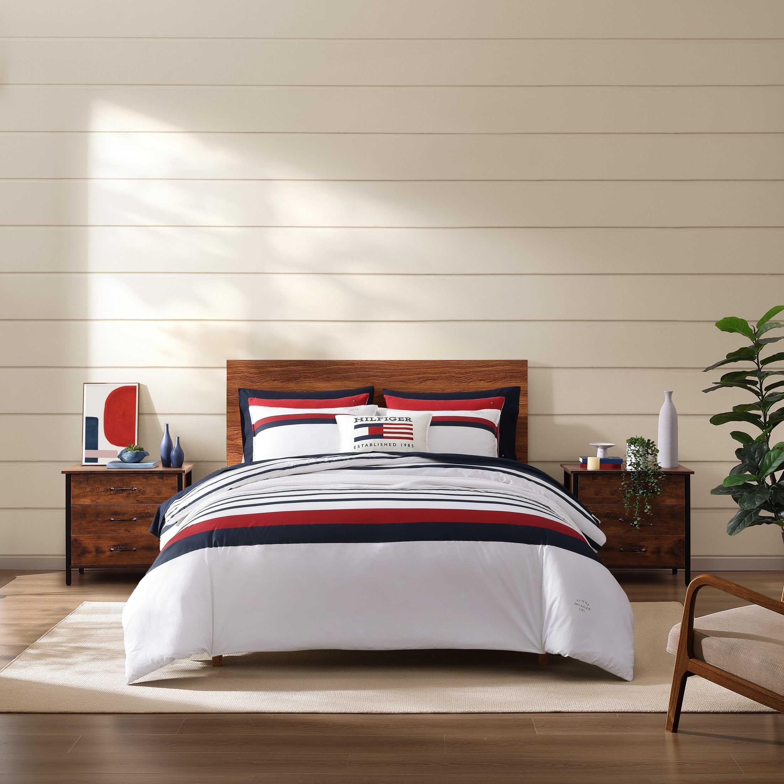Amazon｜Tommy Hilfiger - ツインデュベカバーセット、100