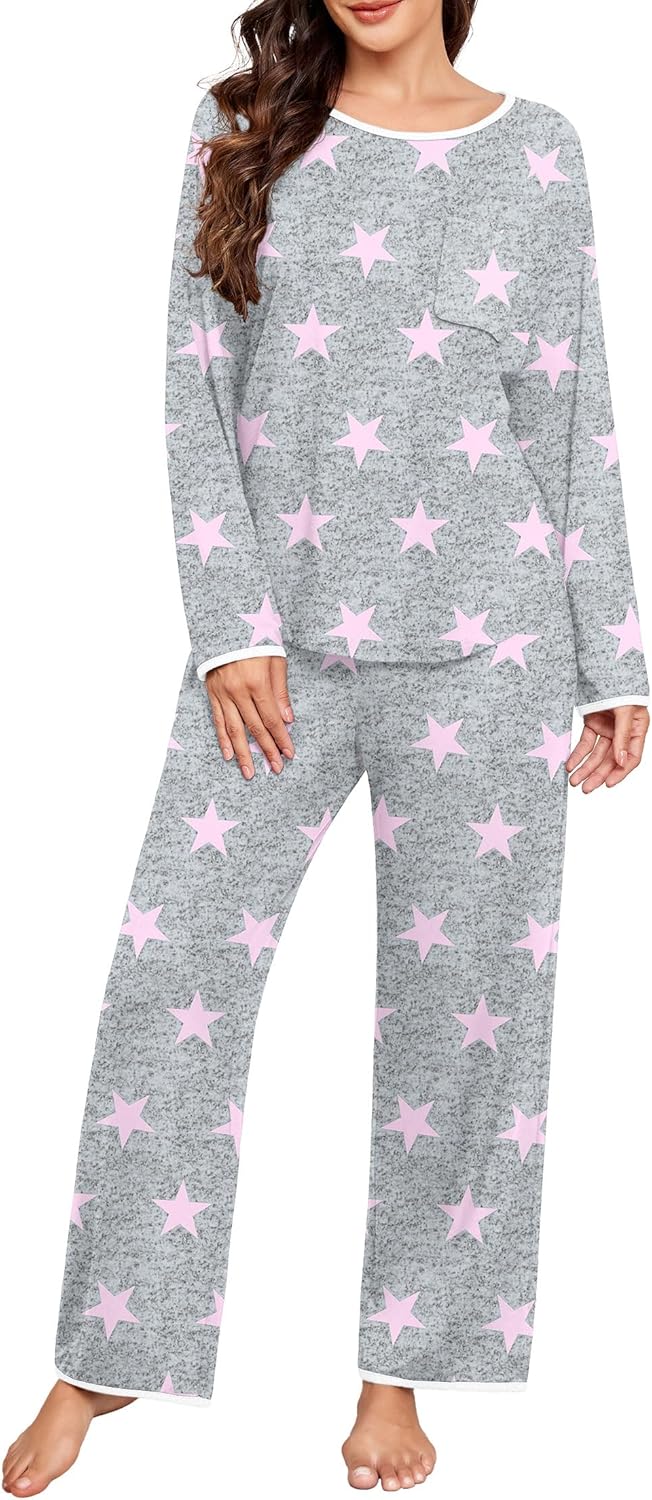 PrinStory Women 2025 Fall and Winter Pajamas Set Long Sleeve Ladies Pjs 2 Piece Pajama Lounge Sets - Image 4