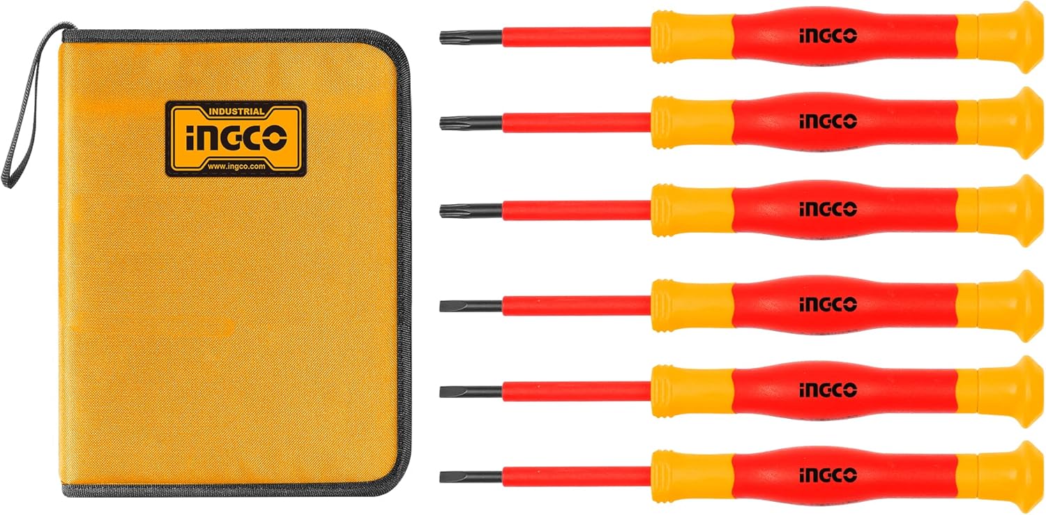 Ingco Insulated Precision Screwdriver Set 6pcs, VDE/GS 1000V