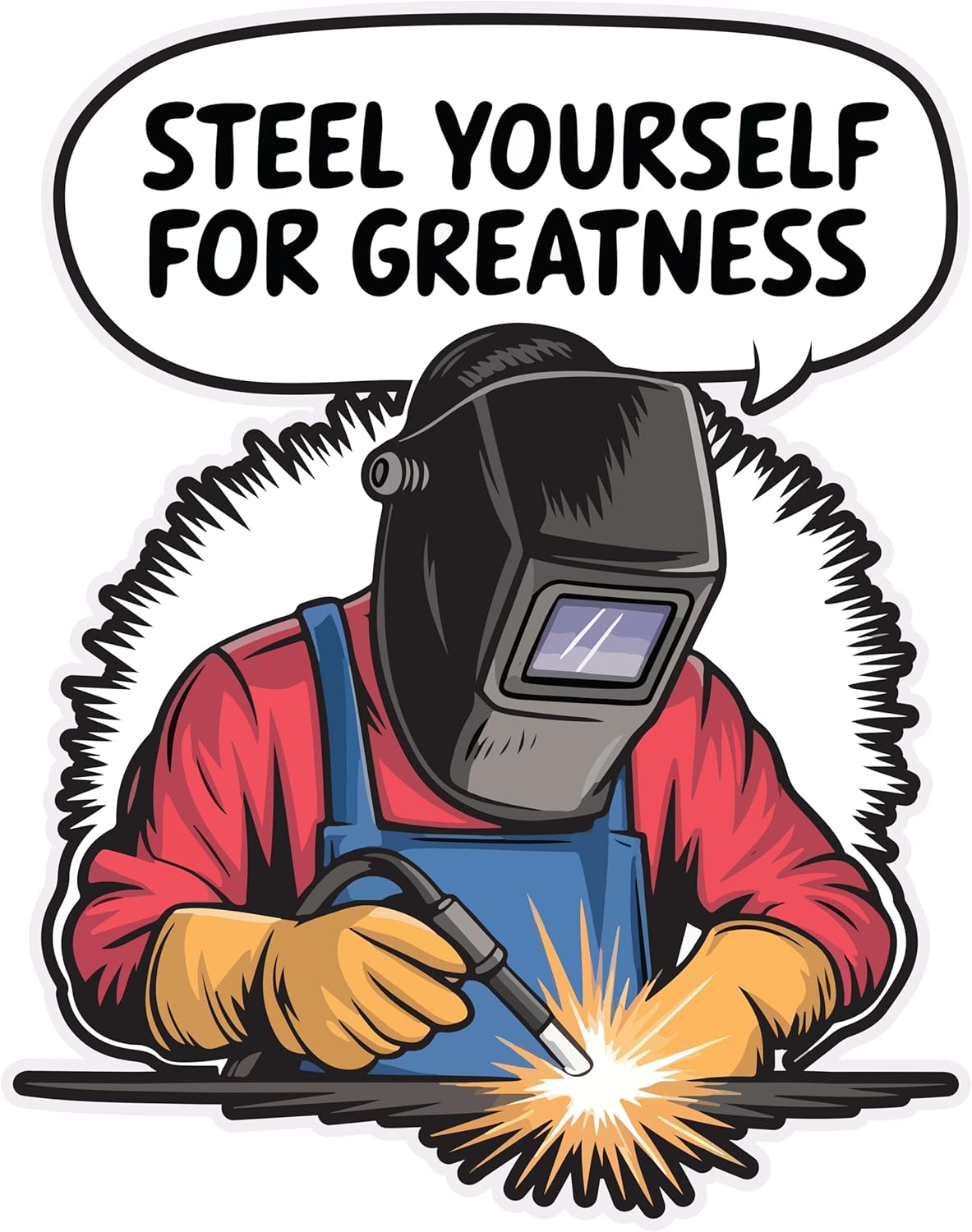 Welder Sticker, 4 in - Welding Decal for Welder, Ironworker, Construction, Laborer, Pipefitter, Mechanic (Spark)