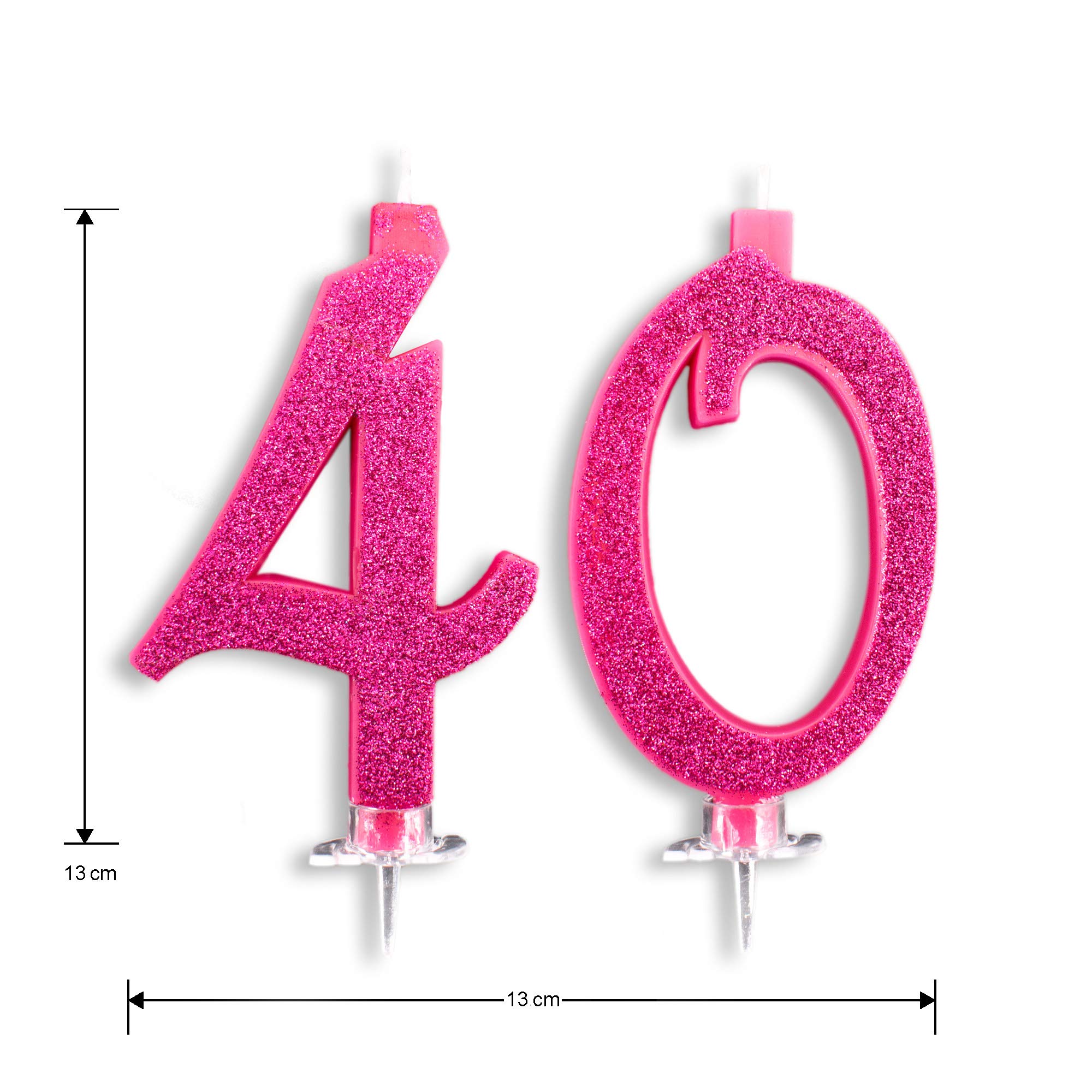 Candela Compleanno Numero 40 Con Segnale Divieto - Decorazione Torte - Altezza 6,3cm - Foto 11