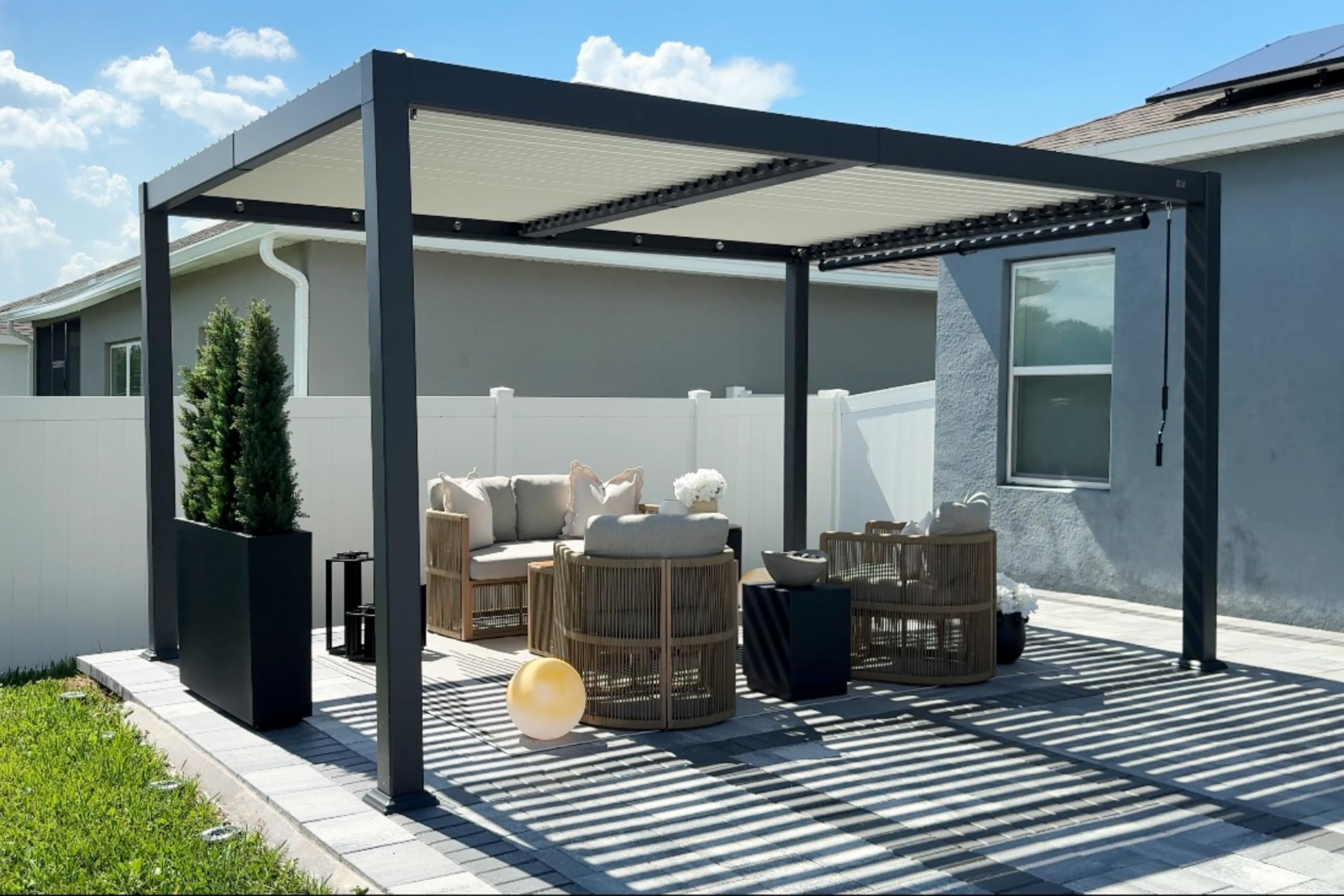 PURPLE LEAF Louvered Pergola