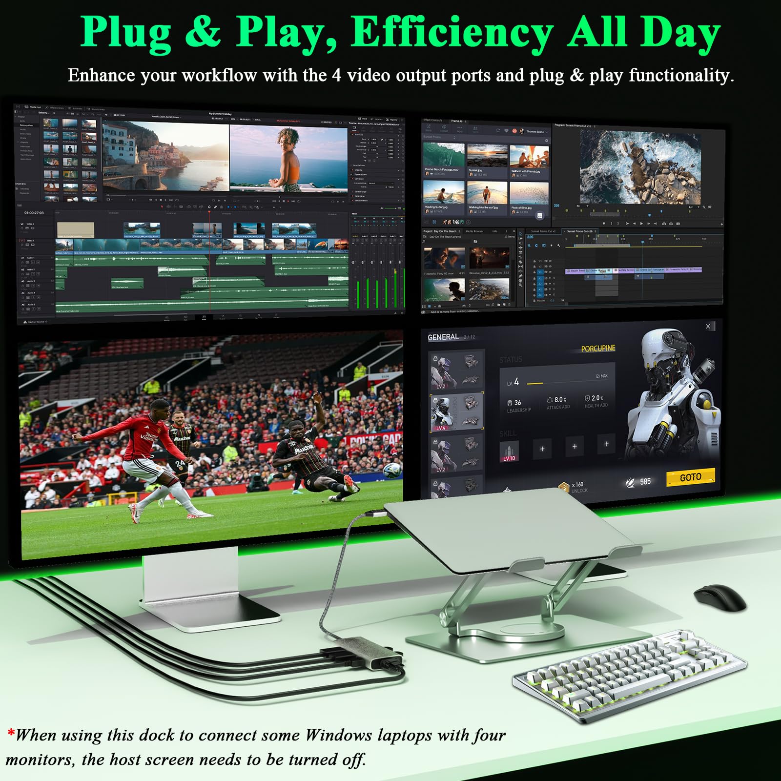 Docking station USB C Dual DP Monitor