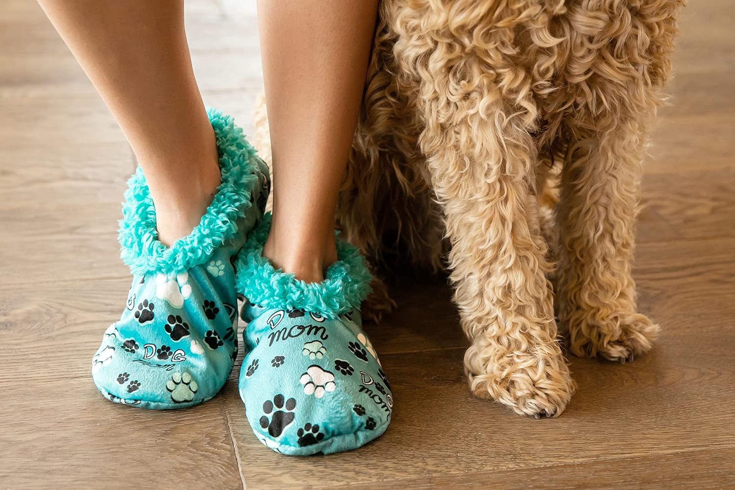 Lazy One Fuzzy Feet Slipper Socks for Women, Cute Fleece-Lined House Slippers, Cute Dog & Cat Design - Image 3