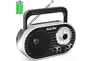 Portable Bluetooth AM/FM Stereo Radio with CD/MP3/USB and Cassette Options