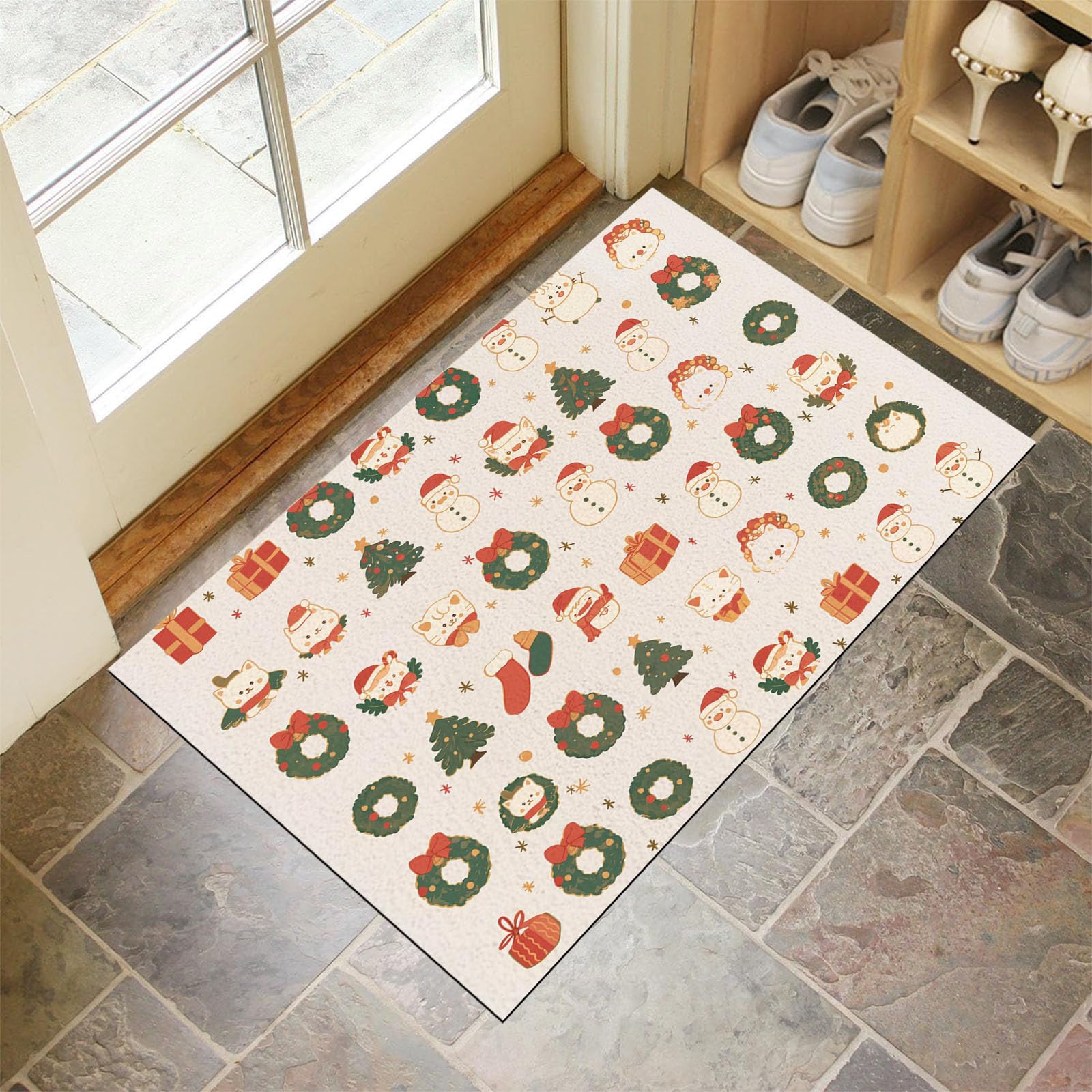 Petit Tapis d'Entrée Fin et Lavable en Machine 50x80cm - Antidérapant pour Porte et Buanderie