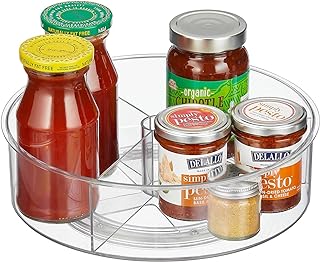 Sponsored Ad - mDesign Lazy Susan Turntable Divided Spinner for Kitchen/Bathroom, Pantry, Fridge, Cupboards Organizing, Fu...