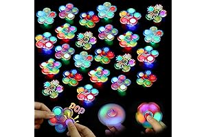 LED Glow Fidget Spinner Toy Gift Set of 24, Multicolored Light Up...