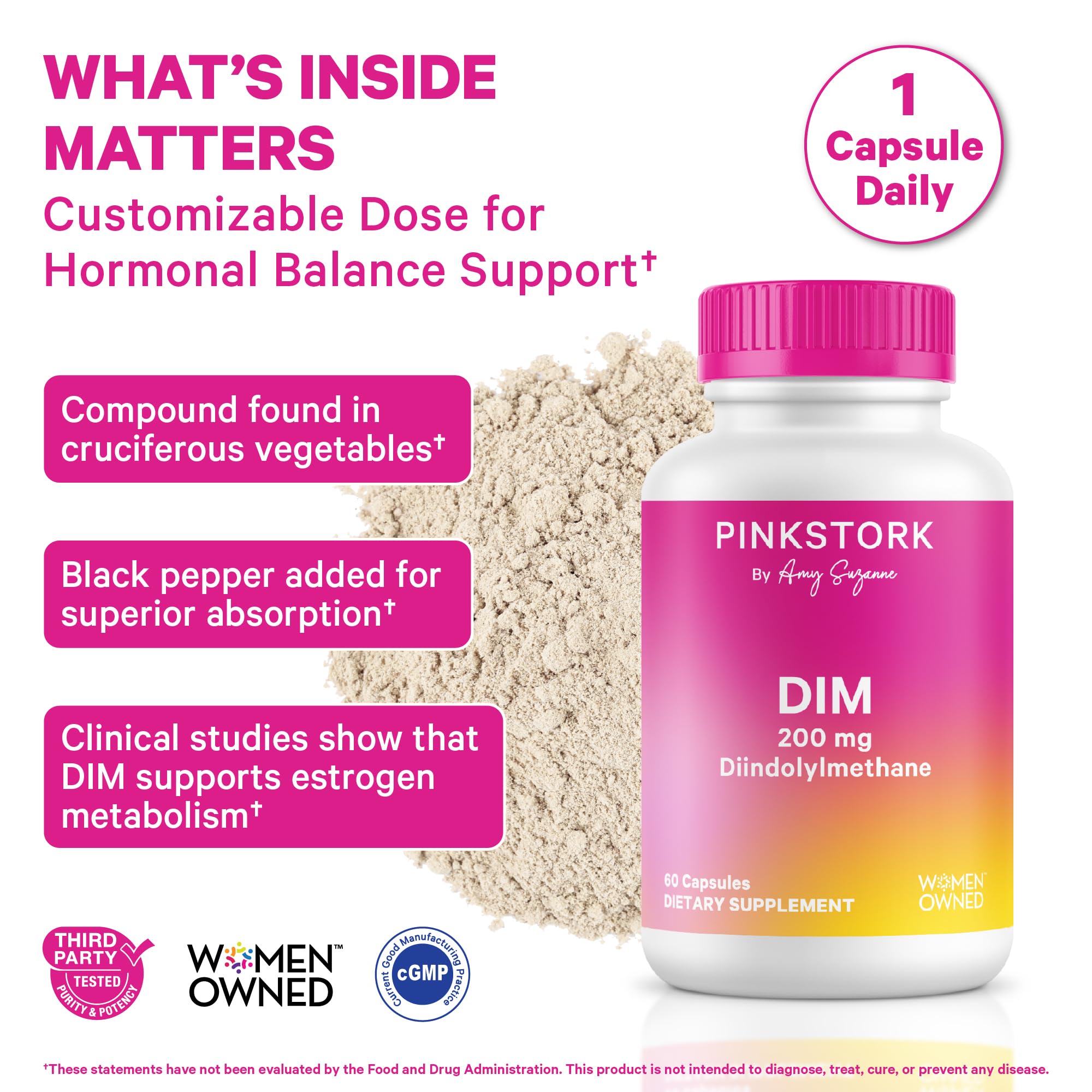 Pink Stork DIM Supplement for Women, 60 Capsules — Amazon image 2