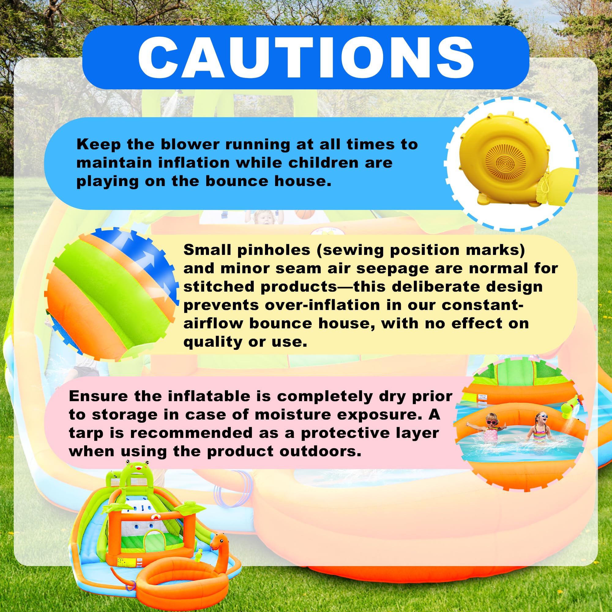 WELLFUNTIME Parque inflable de doble tobogán acuático con soplador, castillo inflable con cañón de agua, piscina de dinosaurios, castillo de rana, pared de escalada, aro de baloncesto, parque acuático