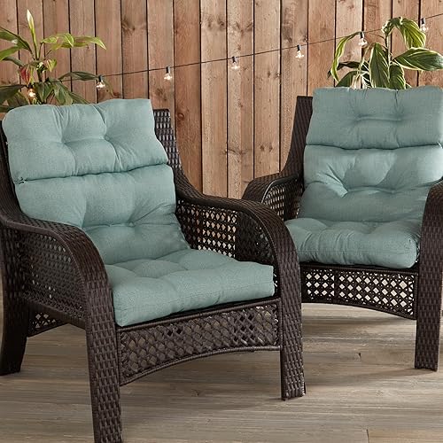 Miniatura 2 de Greendale Home Fashions Juego de 2 cojines para silla de respaldo alto de 44 x 22 pulgadas, espuma de mar, 2 unidades