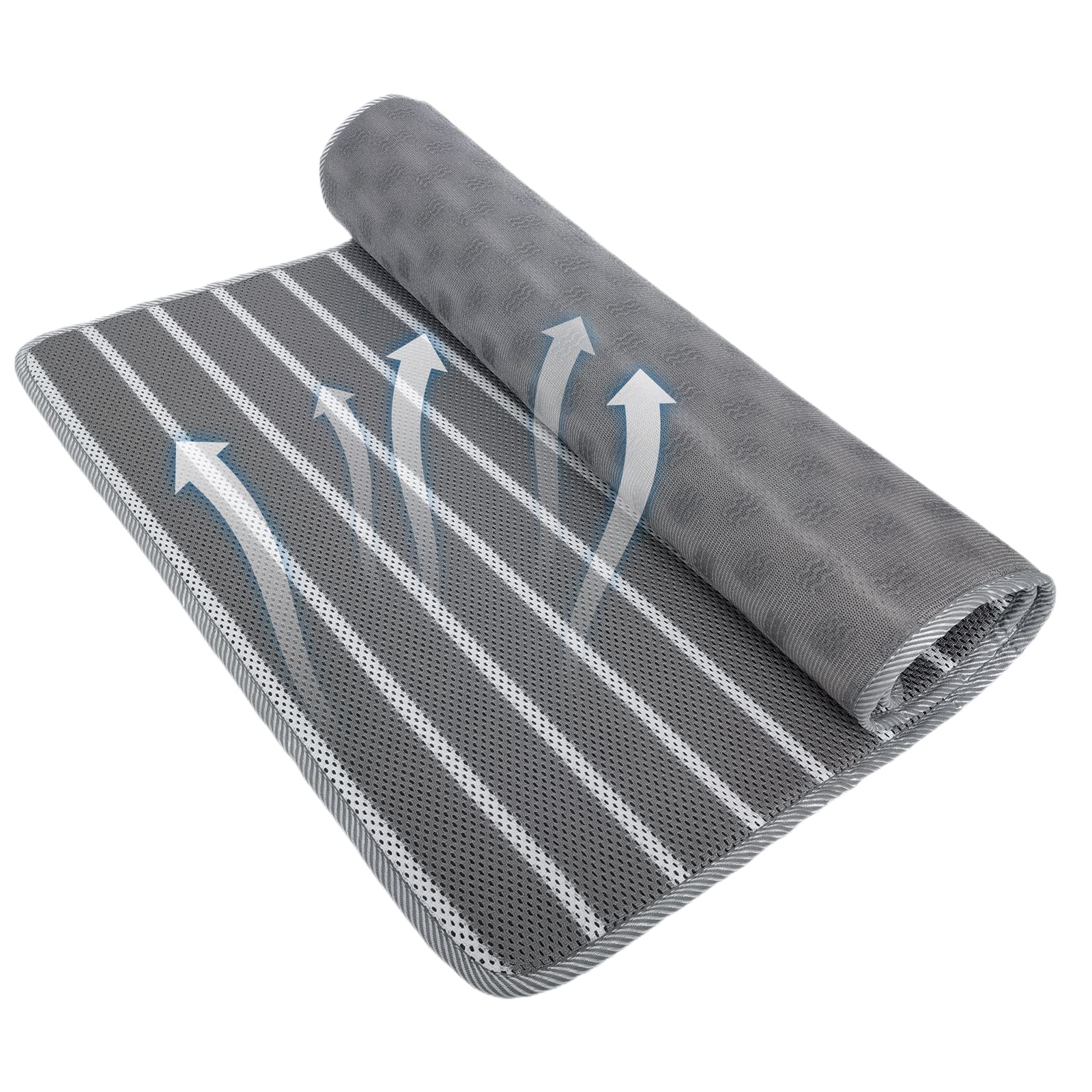 REEZEIVI Breathable Dog Crate mat with Anti-Slip Bottom,3D air mesh Pet Crate pad,Non-stuffy Dog Sleeping Bed,pet mat, Machine Washable Pet Mat for