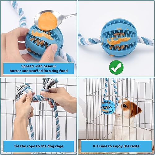 Miniatura 5 de ChengFu Juguetes interactivos para perros, ayudas de entrenamiento para cachorros, reducen el estrés y la ansiedad, mantequilla de maní, dispensador