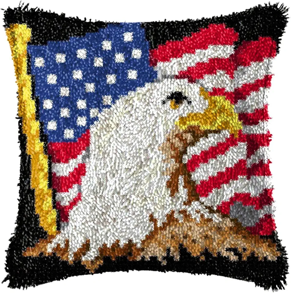 Panda Crochet Kit DIY Panda Latch Hook Rug Kit - 12"x12" Pre-Printed Canvas With Yarn & Tool Latch Hook Kits For Kids Beginner Easy