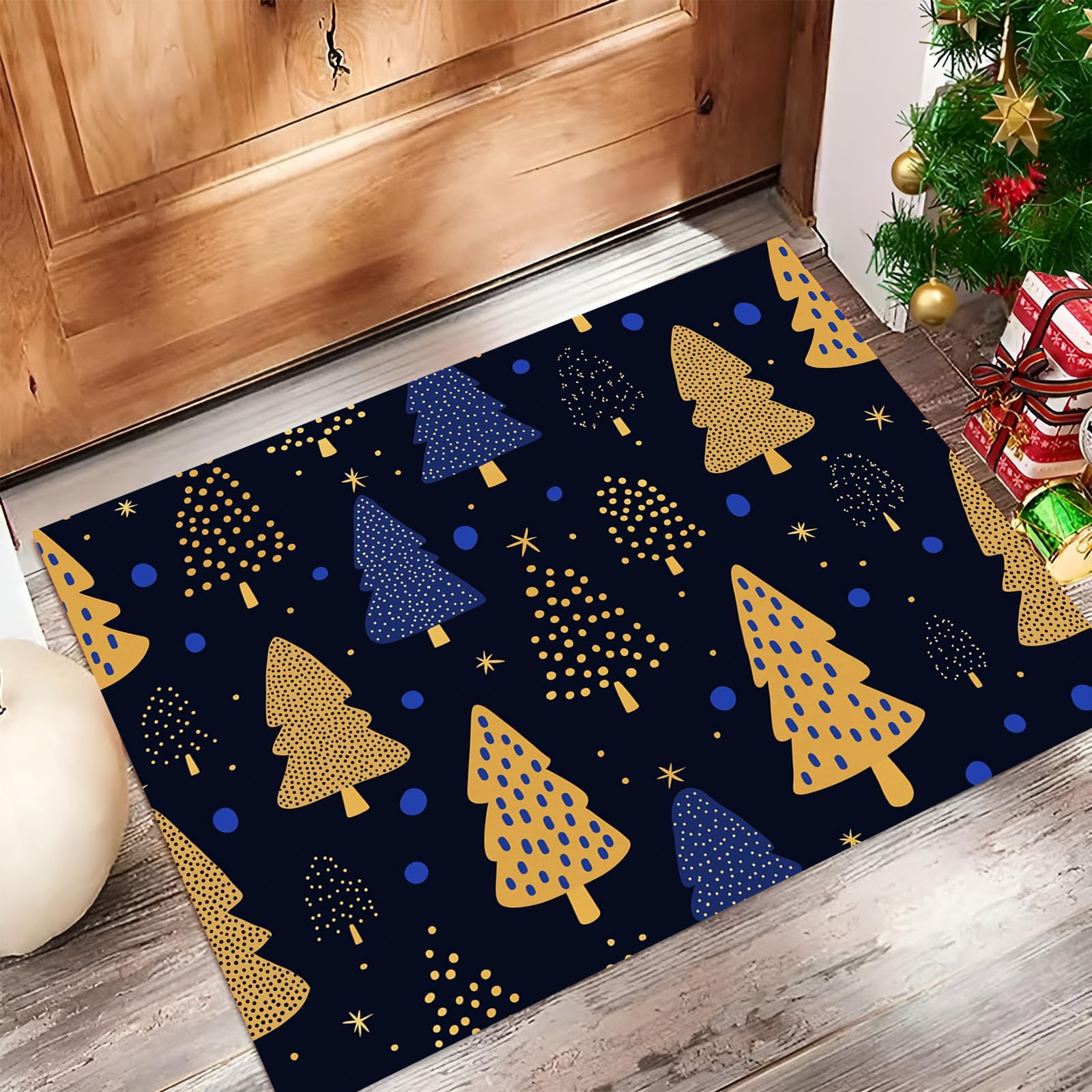 Tapis sapin de Noël 60x90 antidérapant : fini les traces de pattes de chien