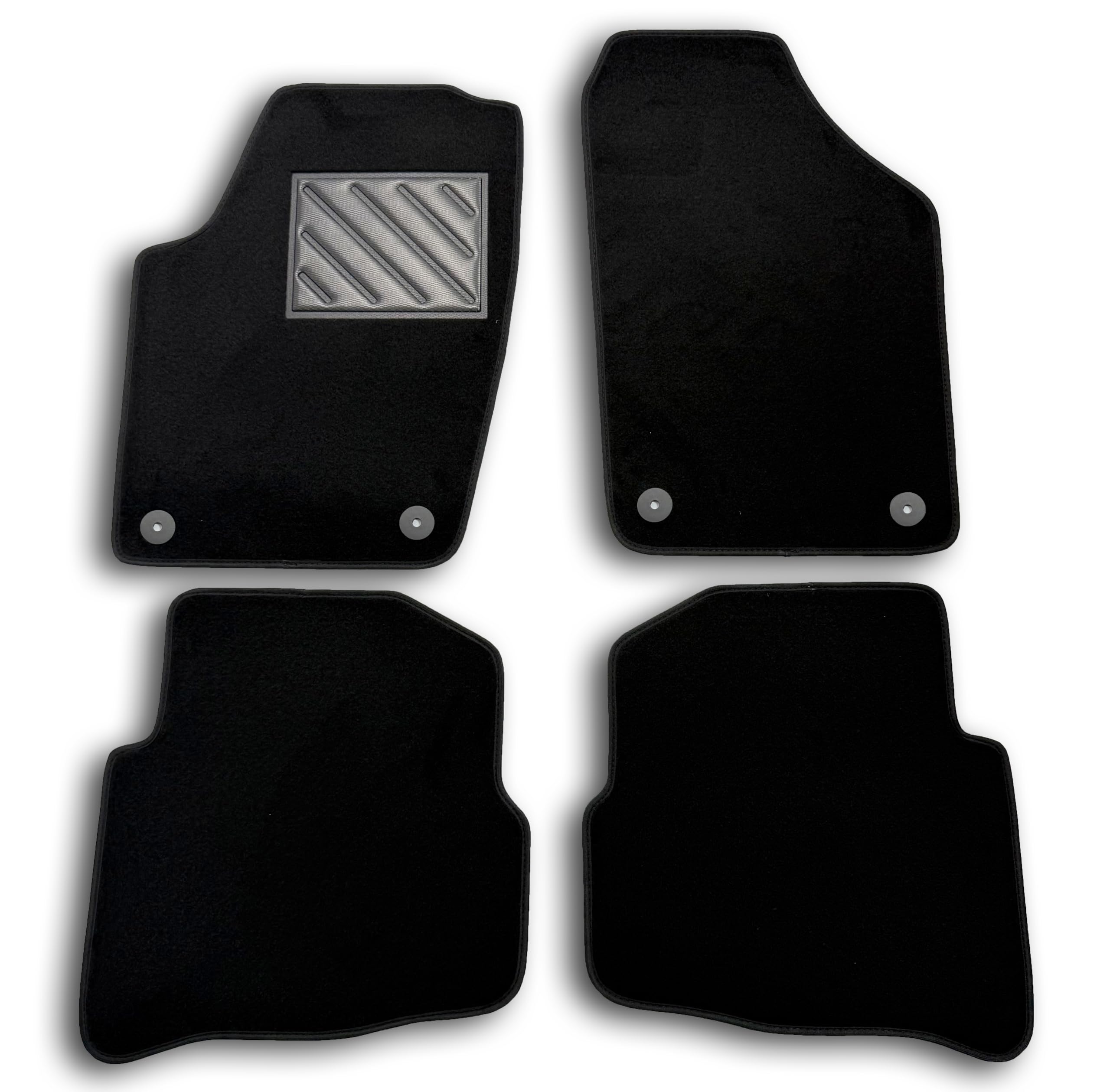 Alfombrillas para Seat Ibiza 6L de 2001-2008, fijación Redonda a Medida, Antideslizantes, talonera de Goma Reforzada