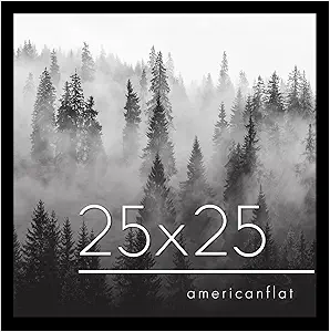 Americanflat 25x25 Picture Frame with Polished Plexiglass - Epic Collection - Square Picture Frame with Engineered Wood - Wide Photo Frames for Wall display - Black