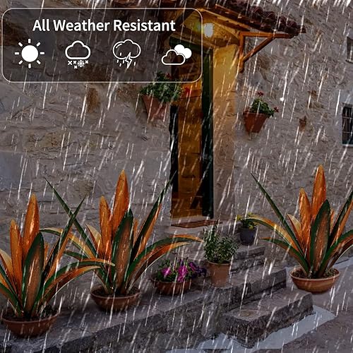 Miniatura 3 de Vexercisehoop Arte de agave de metal estatua de escultura de jardín rústica de tequila plantas de agave de metal decoración al aire libre plantas de