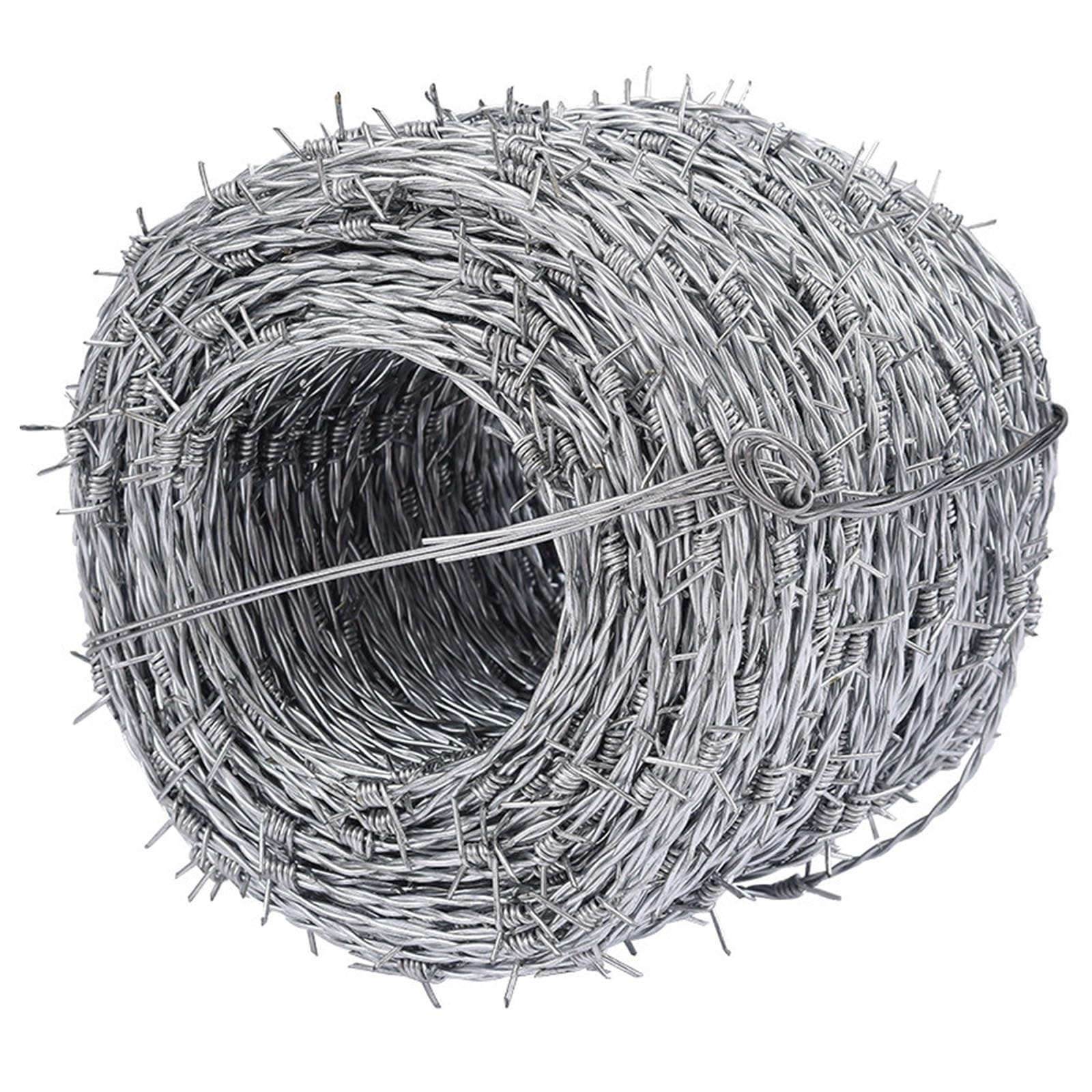 Alambre De Púas Galvanizado, Rollo De Alambre De Acero De 4 Puntas, Para Cerca, Barrera De Jardín, Cercado Agrícola Y Manualidades De Bricolaje(Thick 1.6mm,200m)