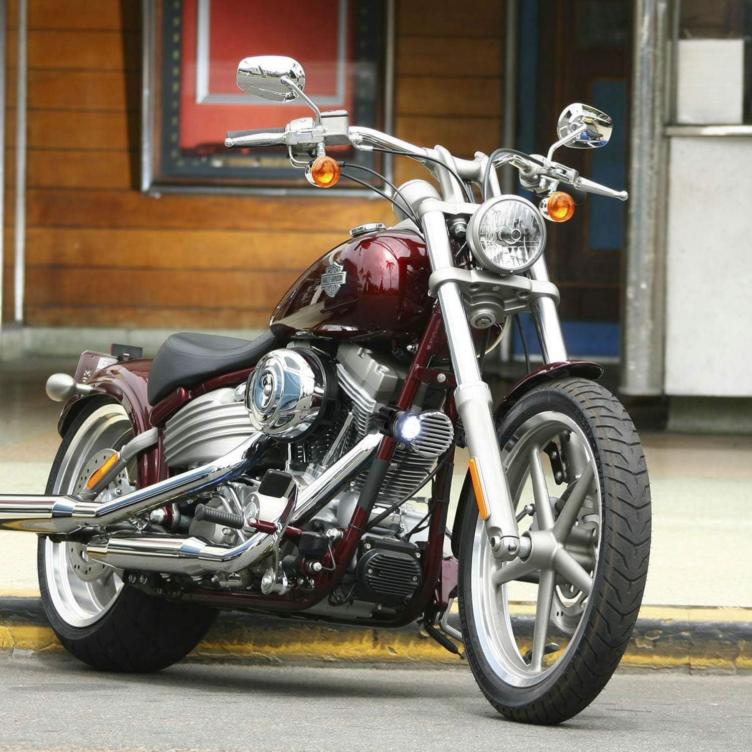 Dodatkowy reflektor motocyklowy 90 W, dodatkowy reflektor do motocykla, reflektor z przełącznikiem i uchwytem CNC, szkło hartowane 6000 K, 9000 lm, 12 V-90 V.
