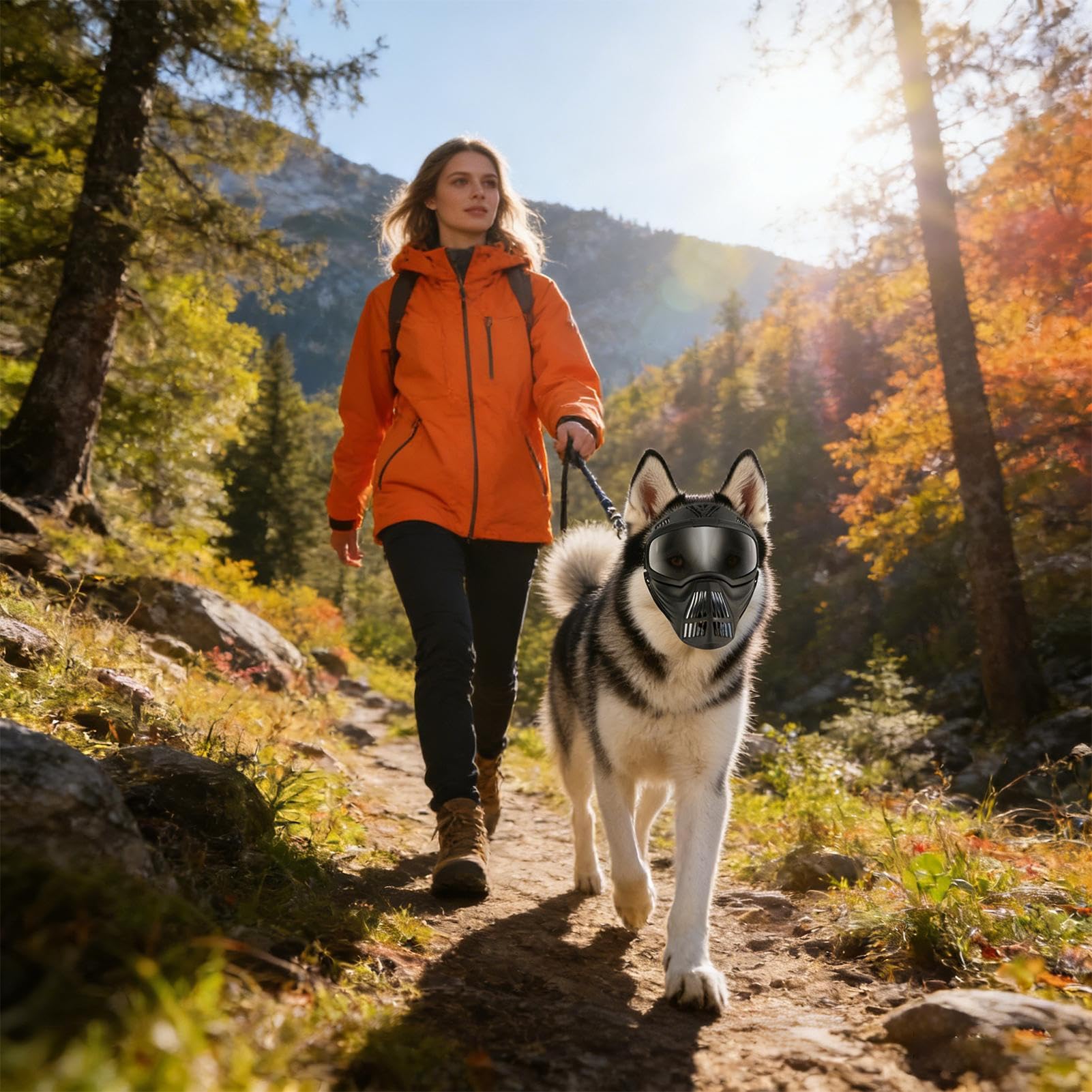 Occhiali Protettivi per Cani Protezione Antiappannamento E Copribocca | Protezione Raggi Ultravioletti Regolabile E Antivento Per Cani per Addestramento e Campeggio Taglia Media e Grande Copertura