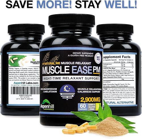 Miniatura 4 de Night-Time Relaxant Ease - 2900 mg de fuerza máxima con glicinato de magnesio - Sin gluten - 60 cápsulas