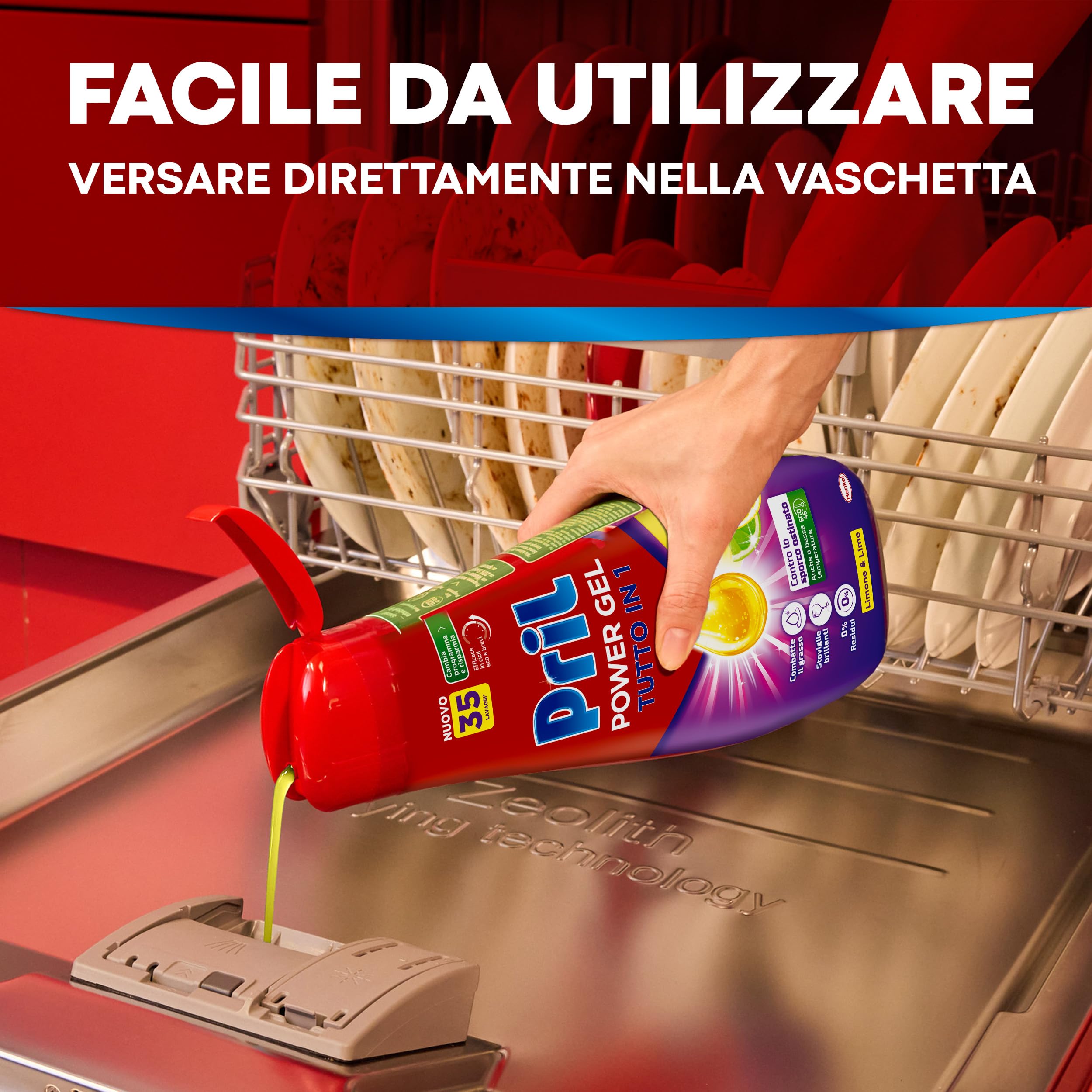 Pril Gel All In One Sciogli Grasso, Detersivo Lavastoviglie Liquido Multi-Azione Sporco Difficile, 6 Confezioni da 52 Lavaggi, 312 Lavaggi