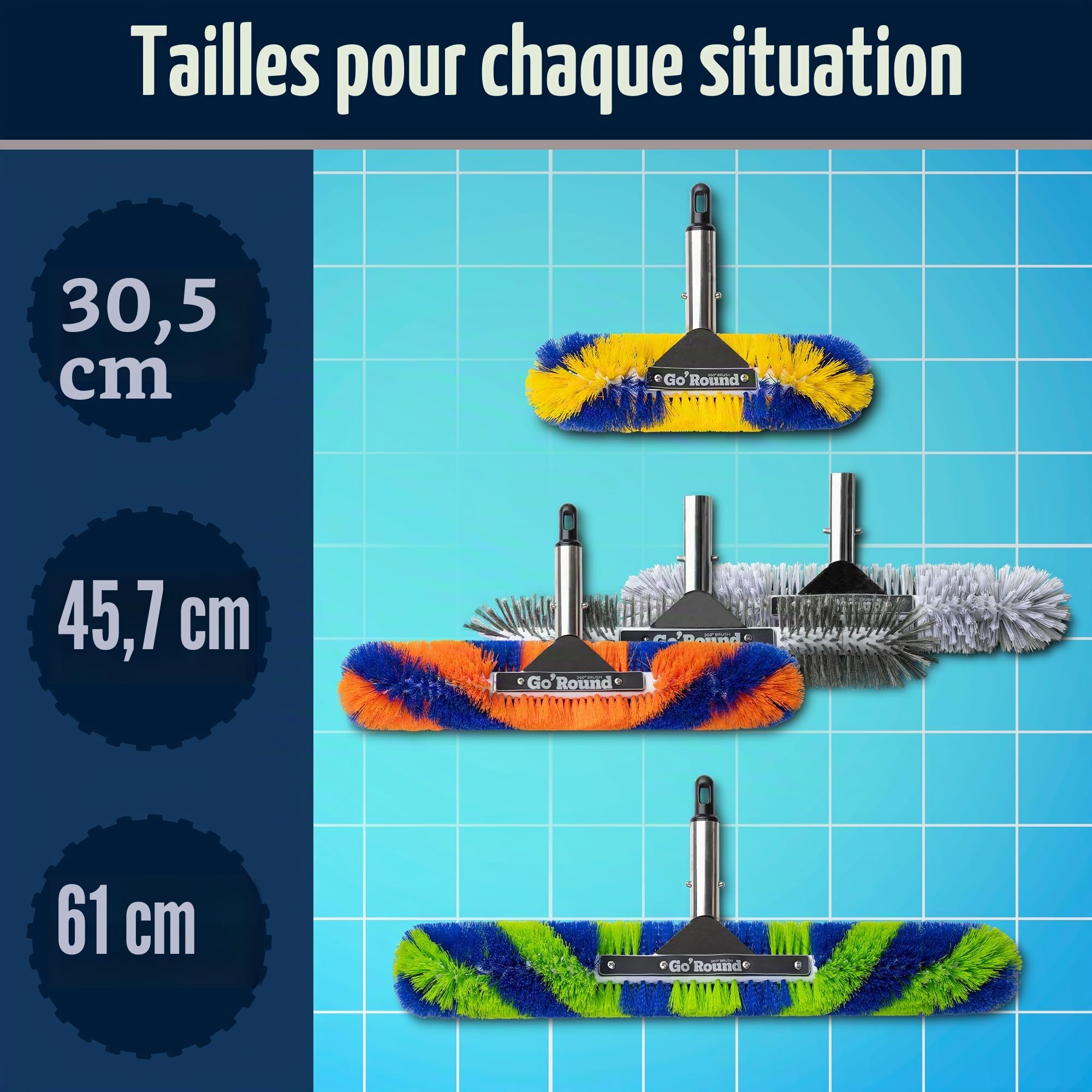 Brosse de piscine GoRound 360 Pro 12 pouces