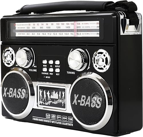 Miniatura 7 de Supersonic SC-1097BT-Red Radio de 3 bandas con Bluetooth y linterna (rojo)