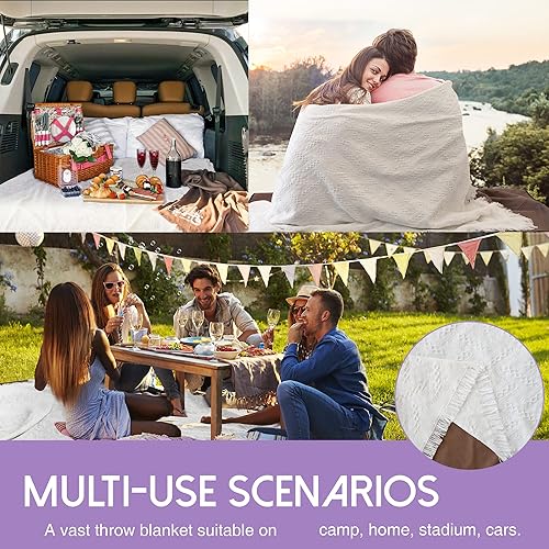 Miniatura 7 de Manta de pícnic, 2 en 1 para exteriores, impermeable y manta, alfombra de playa grande plegable para 4 a 6 adultos, perfecta como manta de yoga,