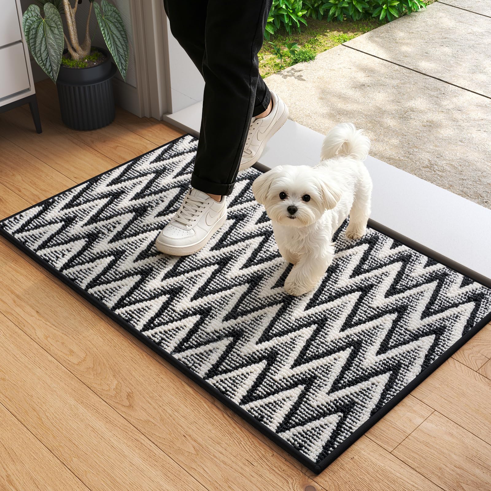 YDKGL Front Door Mat Indoor Entrance Non Slip Entry Doormat Black 17"x30"