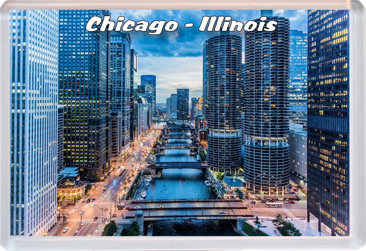 Chicago - Illinois - USA - 96 x 67mm Jumbo Fridge Magnet/Magnets BBSFHM585